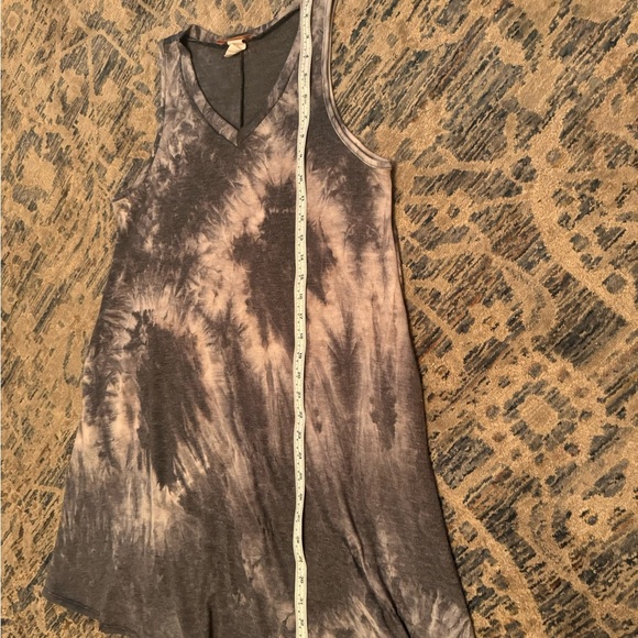 Sweet Adeline Grey White Tie Dye Side Pockets Midi Dress• Medium - Picture 6 of 7